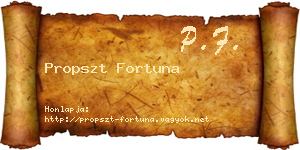 Propszt Fortuna névjegykártya